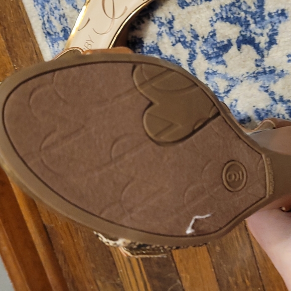 Sam & Libby sz 9 new without tags brown black cream sandals with gold - Picture 3 of 5